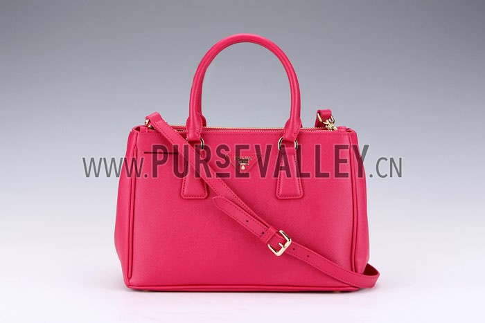 Prada Medium Saffiano Lux Top Handle Fuchsia