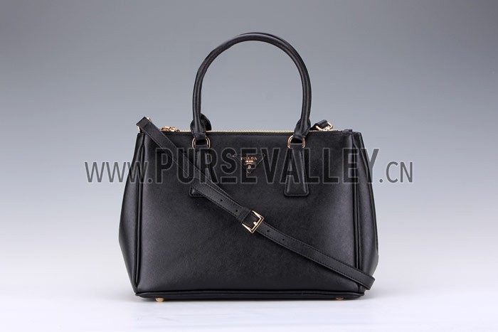 Prada Medium Saffiano Lux Top Handle Black