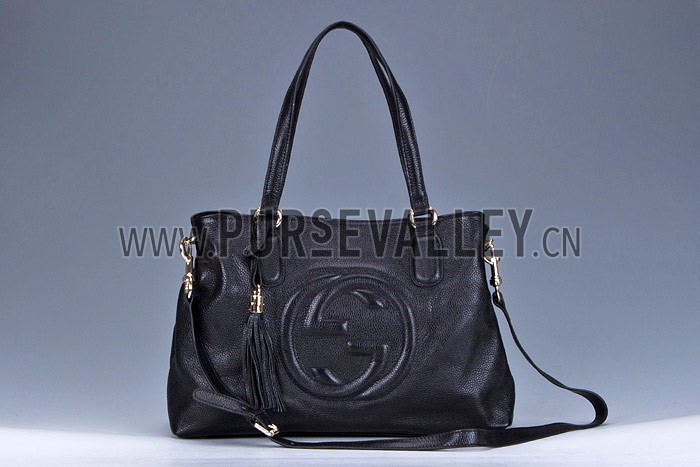 Gucci Soho Black Leather Working Tote