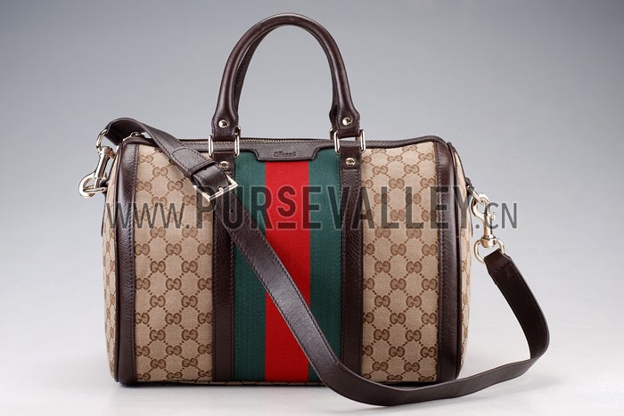 Gucci Vintage Web Medium Boston Bag