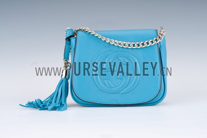 Gucci Soho Mini Shoulder Strap Bag Light Blue
