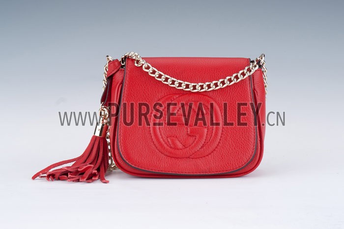 Gucci Soho Mini Shoulder Strap Bag Red