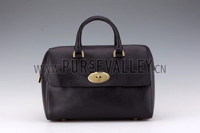 Mulberry Del Rey Black Leather Top Handle Bag