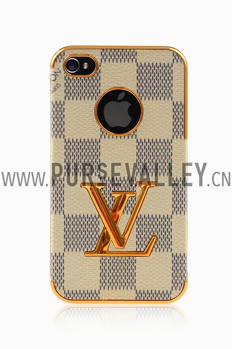 Louis Vuitton Damier Azur Back Cover Case for iPhone 4