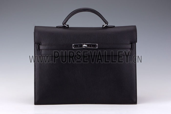 Hermes Kelly Briefcase Black