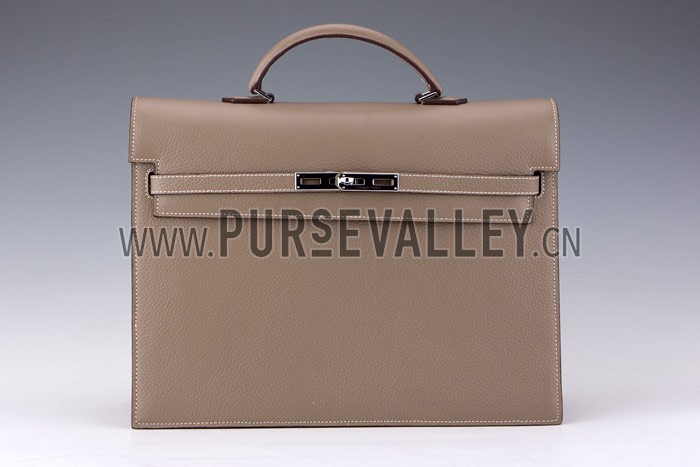 Hermes Kelly Briefcase Grey