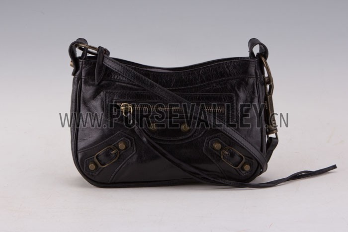 Balenciaga Giant Gold Hip Purse Black