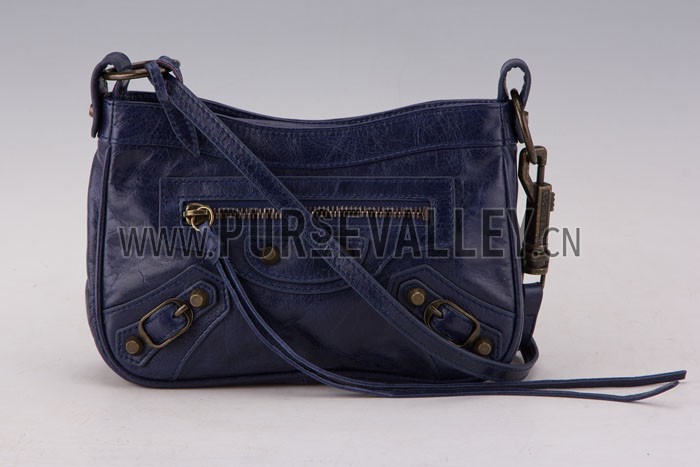 Balenciaga Giant Gold Hip Purse Dark Blue