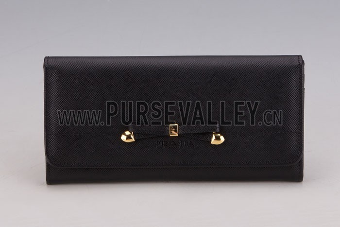 Prada Continental Wallet Black