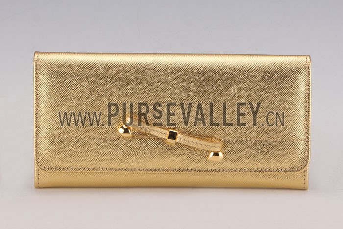 Prada Continental Wallet Gold