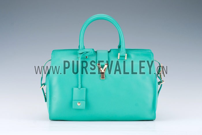 YSL Cabas Small Leather Shopper Azure