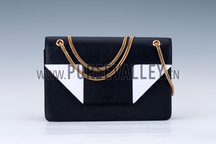 YSL Betty Medium Chain Shoulder Bag Black-White