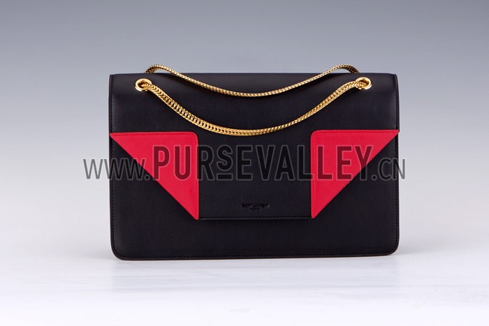 YSL Betty Medium Chain Shoulder Red Black