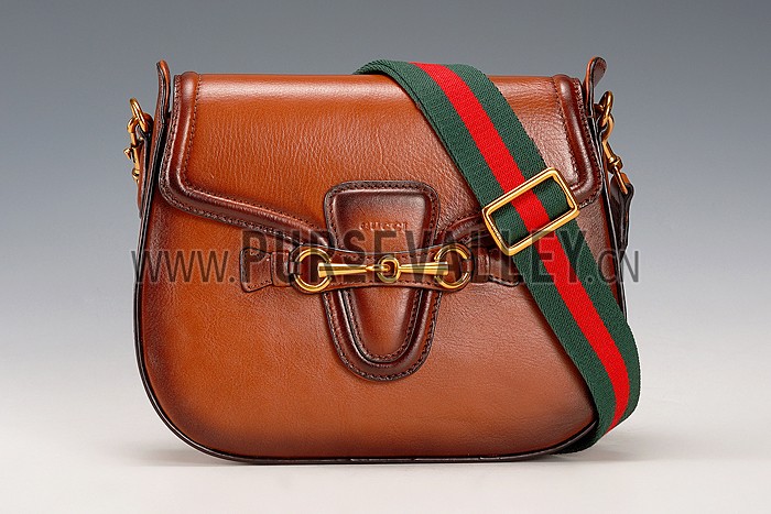 Gucci Lady Web Medium Shoulder Bag Brown