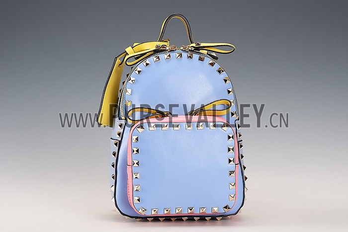 Valentino RockStud Blue/Pink/Yellow Backpack
