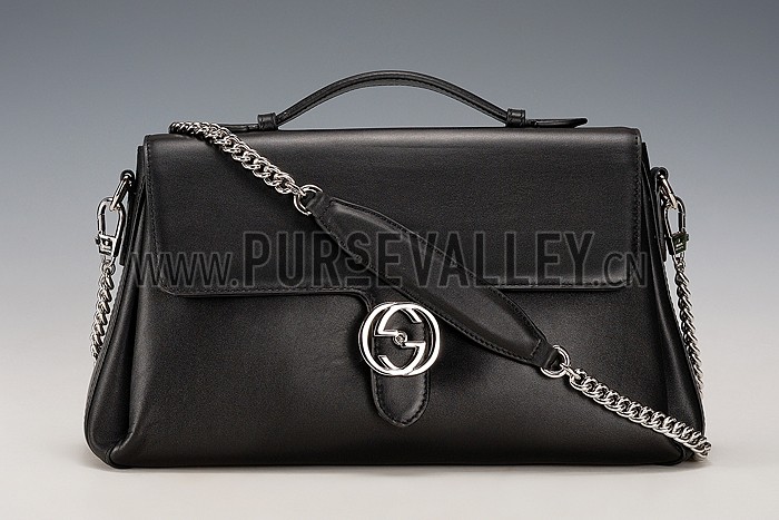 Gucci Interlocking Large Shoulder Bag Black