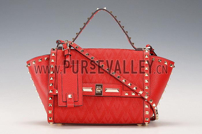 Valentino RockStud Shoulder Red Bag