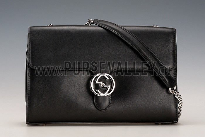 Gucci Interlocking Medium Shoulder Bag Black