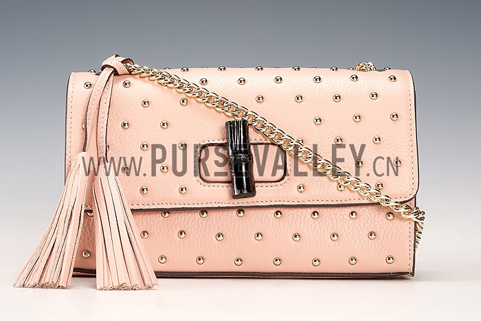 Gucci Miss Bamboo Studded Bag Pink