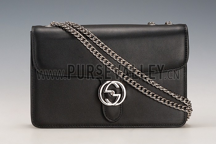 Gucci Interlocking Shoulder Bag Black