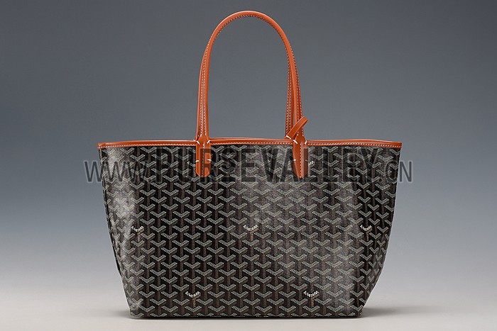 Goyard St Louis Tote Black And Tan Leather Trim
