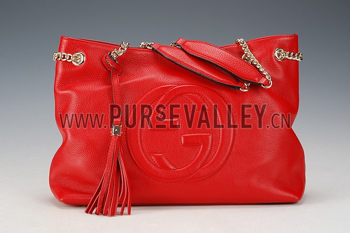 Gucci Soho Leather Top Handle Red Bag
