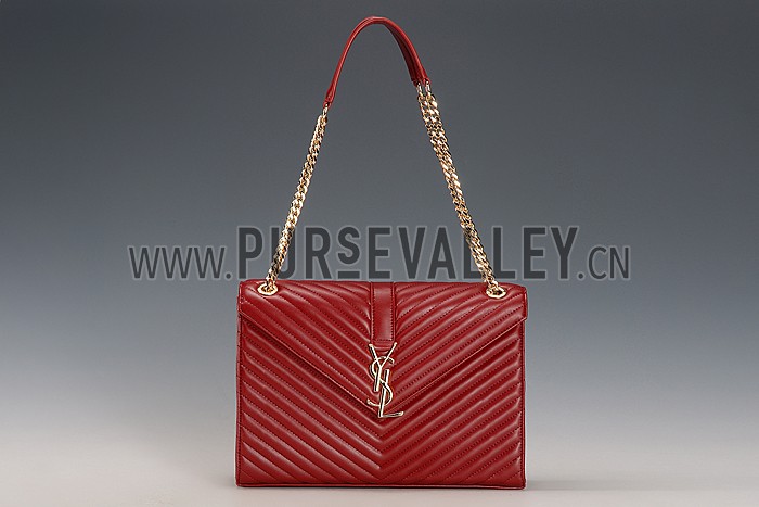 Saint Laurent Monogram Satchel Dark Red