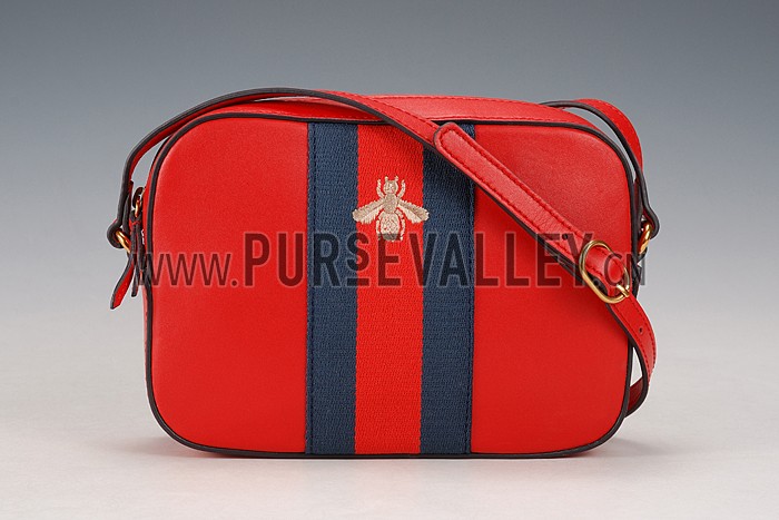 Gucci Bee Detail Red Leather Bag