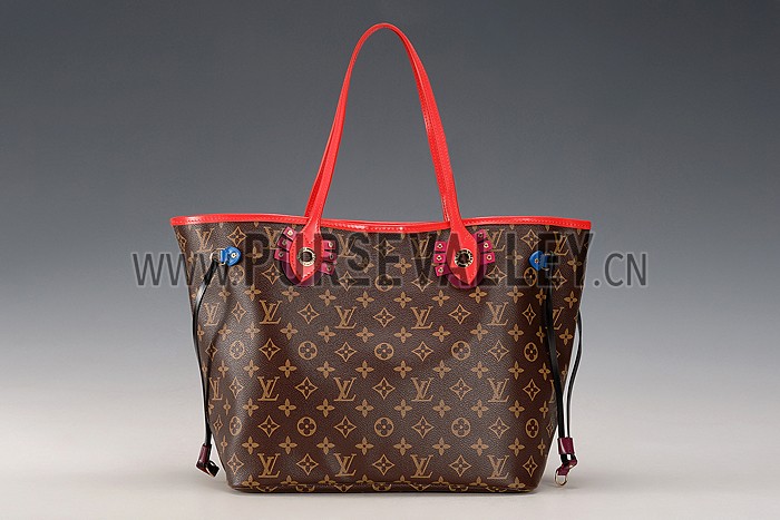 Louis Vuitton Monogram Totem Neverfull Red