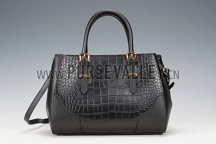 Prada Crocodile Leather Shoulder Bag Black