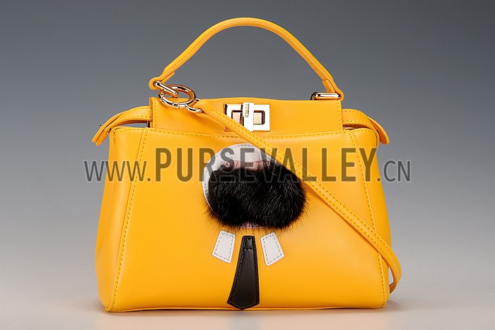 Fendi Peekaboo Karlito Capsule Detail Yellow Bag