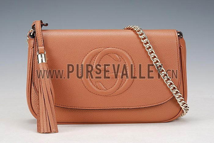 Gucci Soho Leather Shoulder Bag Brown