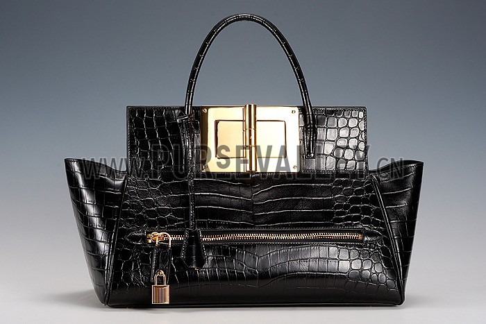 Tom Ford Natalia Alligator Doctor Black Bag