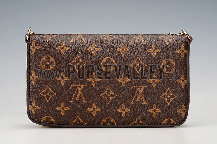 Louis Vuitton Monogram Felicie Chain Wallet Red 18926650