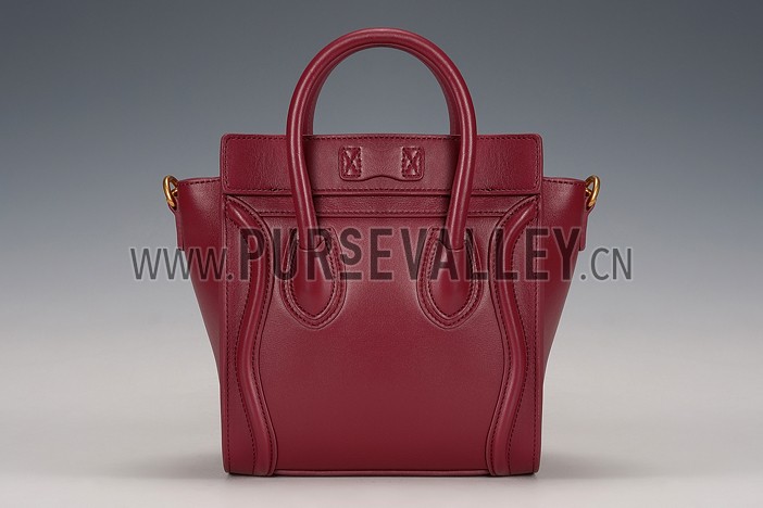 Celine Nano Luggage Dark Red