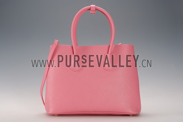 Prada Saffiano Double Tote Pink