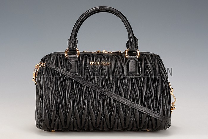 Miu Miu Matelasse Top Handle Large Black