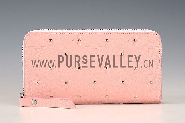 Louis Vuitton Empreinte Zippy Wallet With Studs Light Pink