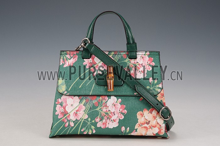 Gucci Bamboo Daily Blooms Bag Emerald Green