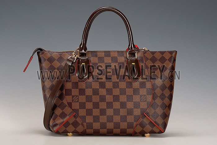 Louis Vuitton Cassa Tote PM Damier Ebene Canvas Red