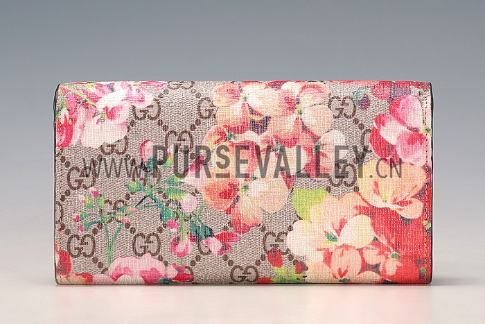 Gucci Red Blooms Supreme Canvas Wallet