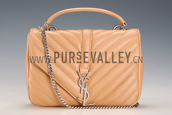 Saint Laurent College Matelasse Medium Bag Beige
