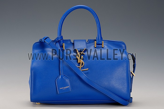 Saint Laurent Monogram Cabas Small Leather Bag Blue