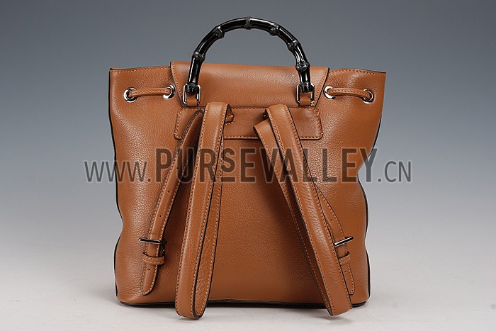 Gucci Bamboo Leather Backpack Brown