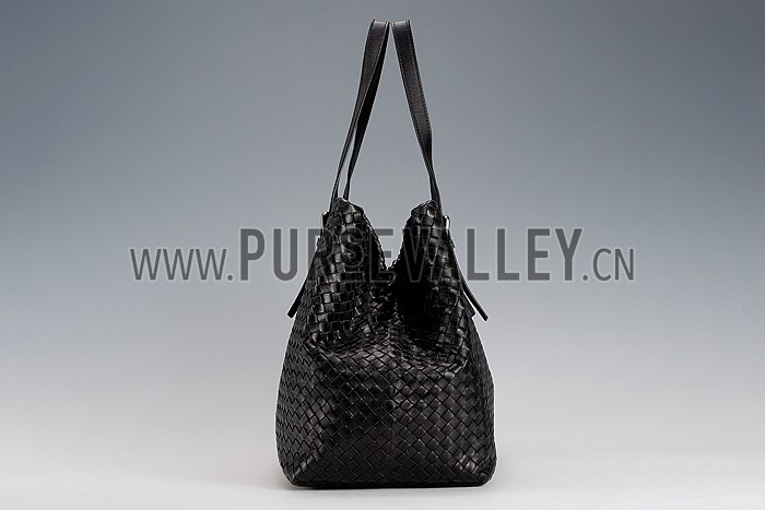 Bottega Veneta Intrecciato Roma Bag Black