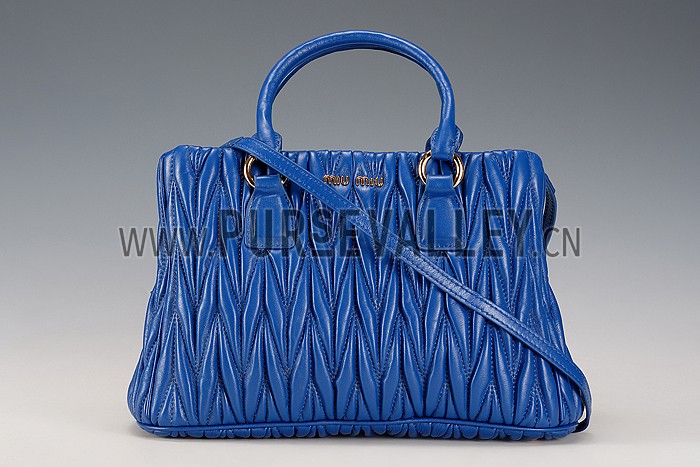 Miu Miu Matelasse Tote Blue
