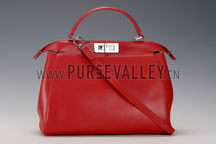 Fendi Peekaboo Medium Red Bag