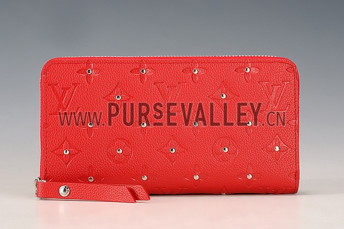Louis Vuitton Empreinte Zippy Wallet With Studs Red