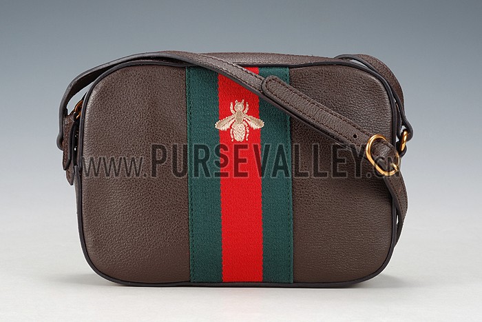Gucci Bee Detail Brown Leather Bag