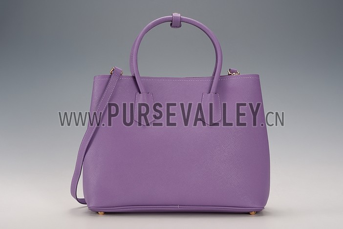 Prada Saffiano Double Tote Light Purple